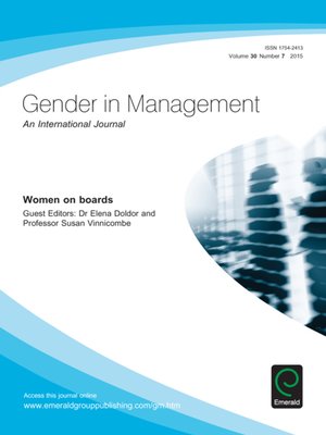 cover image of Gender in Management: An International Journal, Volume 30, Number 7